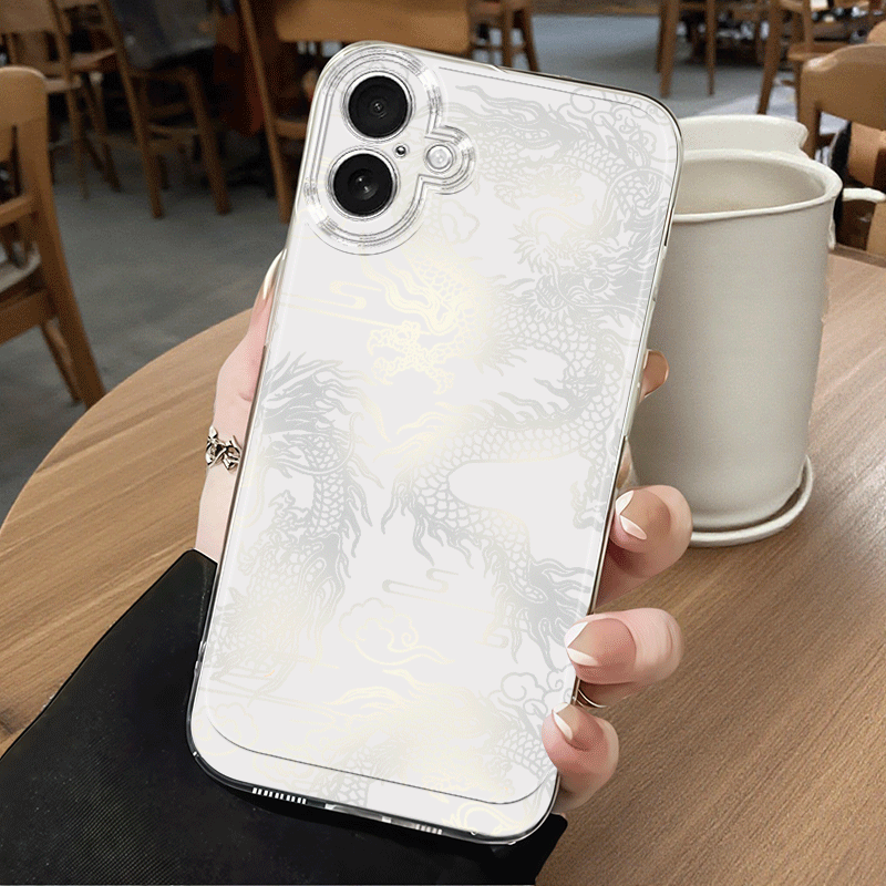 TEMU Etui na telefon: Klasyczne etui z wzorem srebrzystego i pomyślnych chmur, odpowiednie dla iPhone 17 Air, 16, 15, 14, 13, 12, 11 Pro Max, X, XS,
