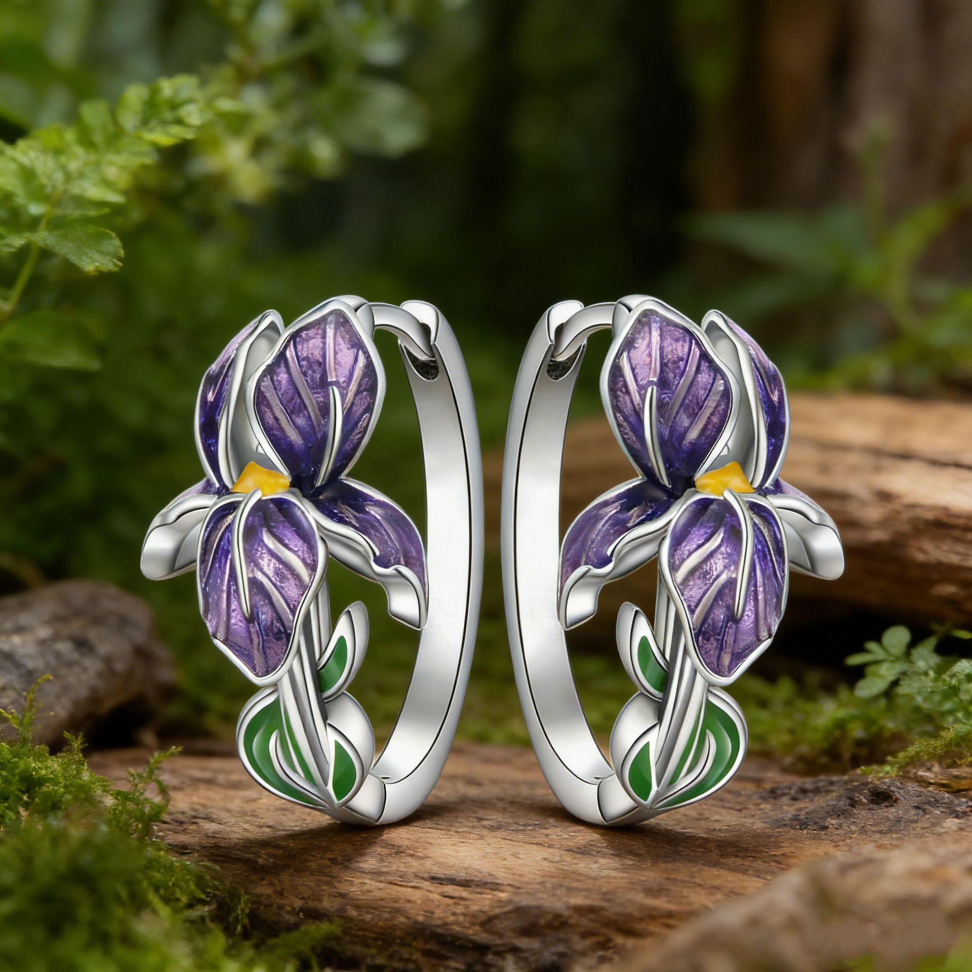 TEMU 2 szt. Kolczyki obrotowe w stylu z kwiatem na wiosnę i , uniwersalne, ekskluzywne kolczyki, wykwintne dodatki do biżuterii, można nosić w każdą