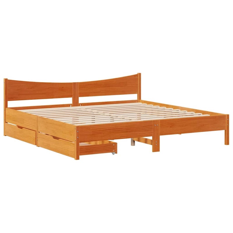 Łóżko Drewniane Rama Łóżka Sofa Brązowe Do Sypialni Pokoju 200x200 cm