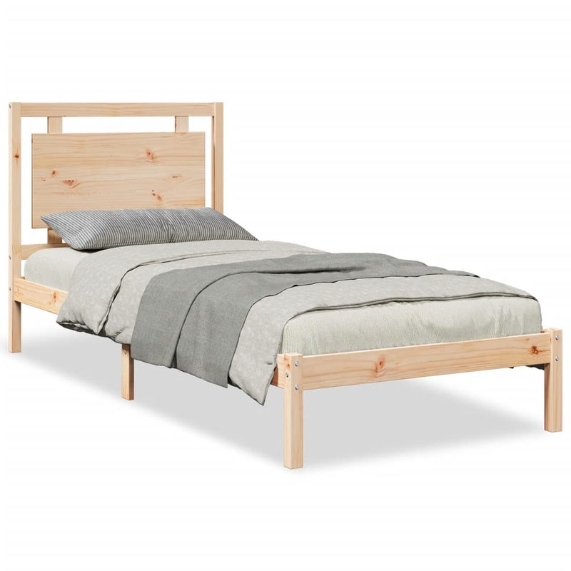 Łóżko Drewniane Rama Łóżka Sofa Brązowe Do Sypialni Pokoju 100x220 cm