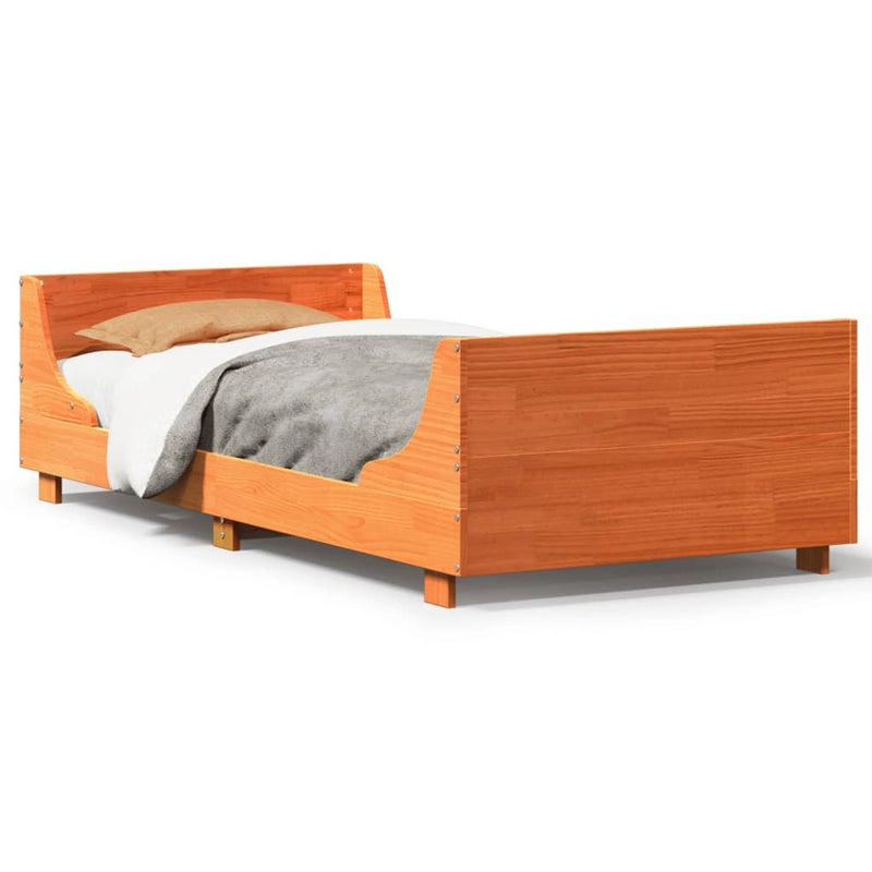 Łóżko Drewniane Rama Łóżka Sofa Brązowe Do Sypialni Pokoju 90x190 cm