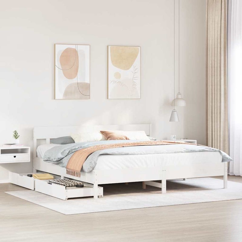 Łóżko Drewniane Rama Łóżka Sofa Biała Do Sypialni Pokoju 200x200 cm