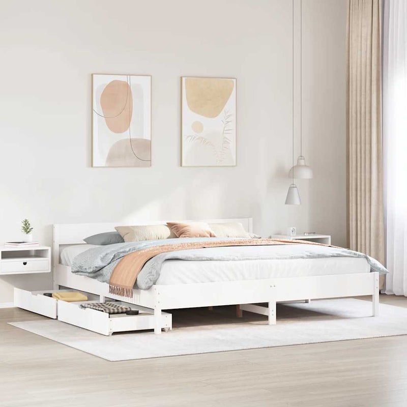 Łóżko Drewniane Rama Łóżka Sofa Biała Do Sypialni Pokoju 200x200 cm