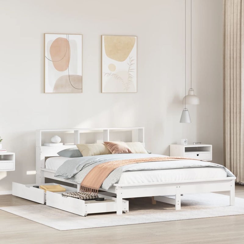 Łóżko Drewniane Rama Łóżka Sofa Biała Do Sypialni Pokoju 140x200 cm