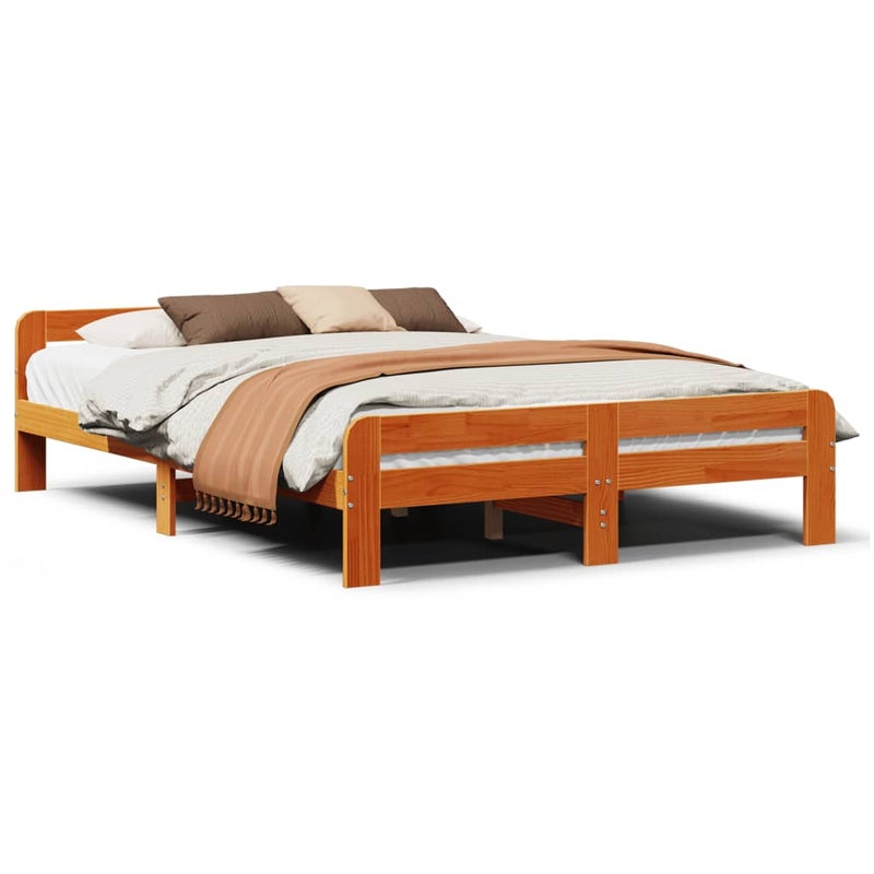 Łóżko Drewniane Rama Łóżka Sofa Brązowe Do Sypialni Pokoju 150x200 cm