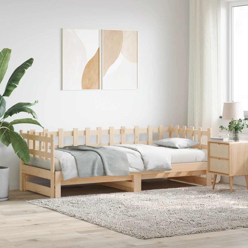 Łóżko rozsuwane 2x(90x200) cm lite drewno sosnowe
