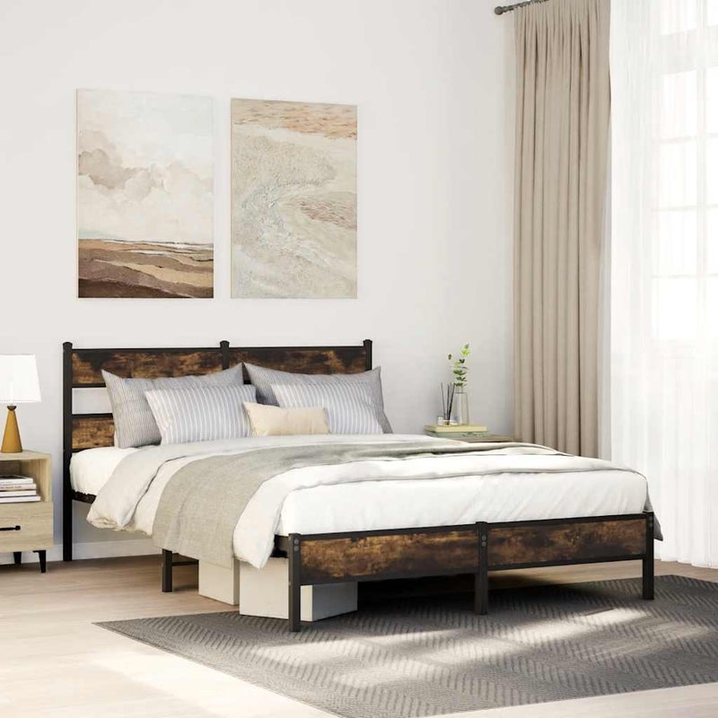 Łóżko Metalowe Rama Łóżka Metalowa Ze Stelażem Pokoj Sypialnia 100x200 cm