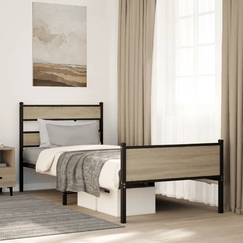 Łóżko Metalowe Rama Łóżka Metalowa Ze Stelażem Pokoj Sypialnia 75x190 cm