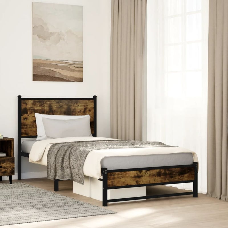 Łóżko Metalowe Czarne Rama łóżka Ze Stelażem Łóżko Do Sypialni Pokoju 100x200 cm