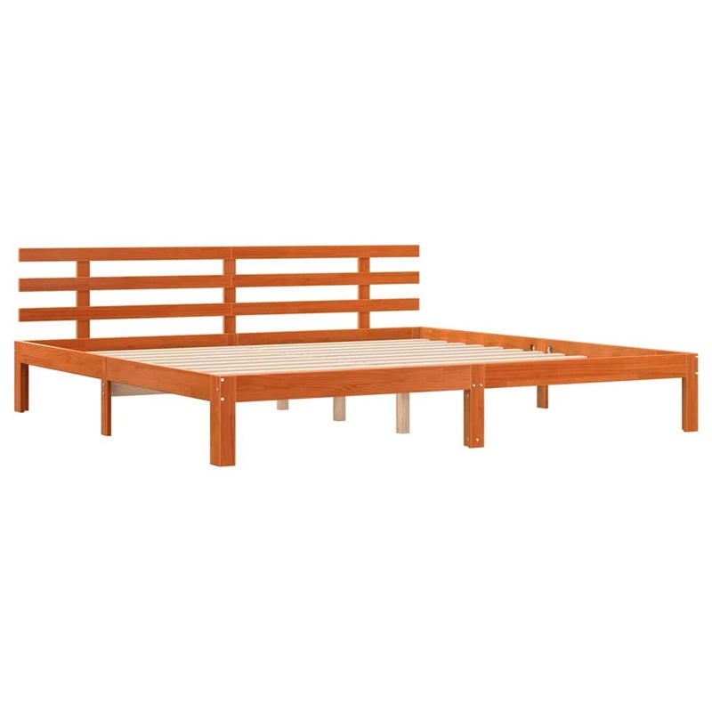 Łóżko Drewniane Brązowe Rama Łóżka Ze Stelażem Sypialnia Pokój 200 x 200 cm