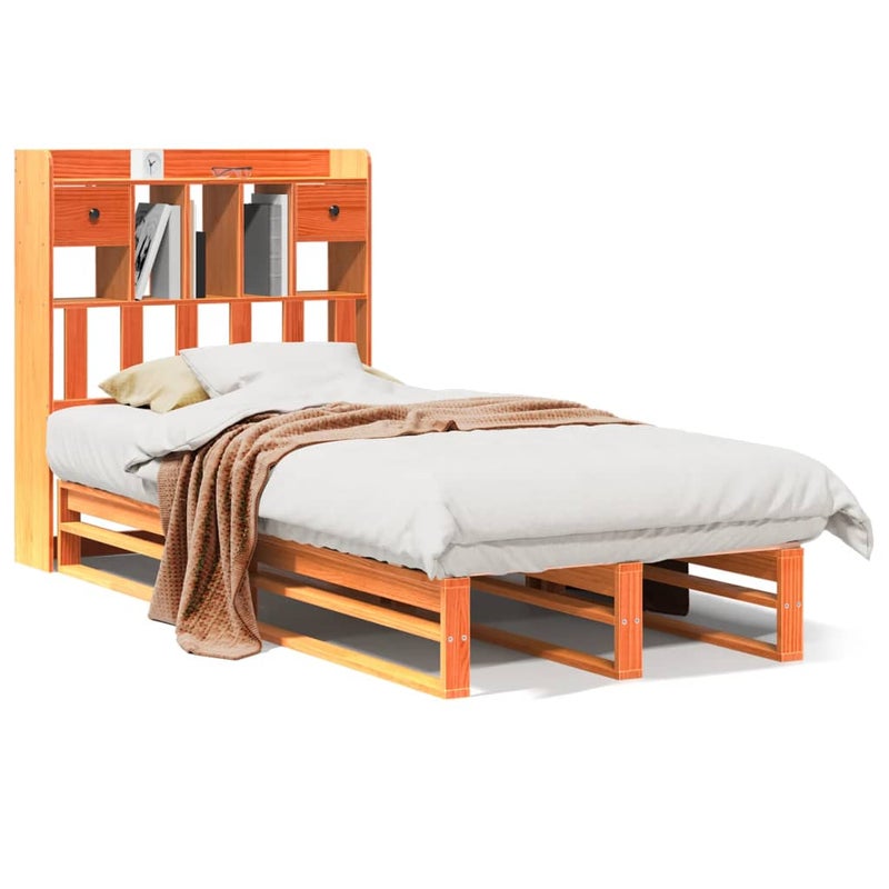 Łóżko Drewniane Rama Łóżka Sofa Brązowe Do Sypialni Pokoju 75x190 cm