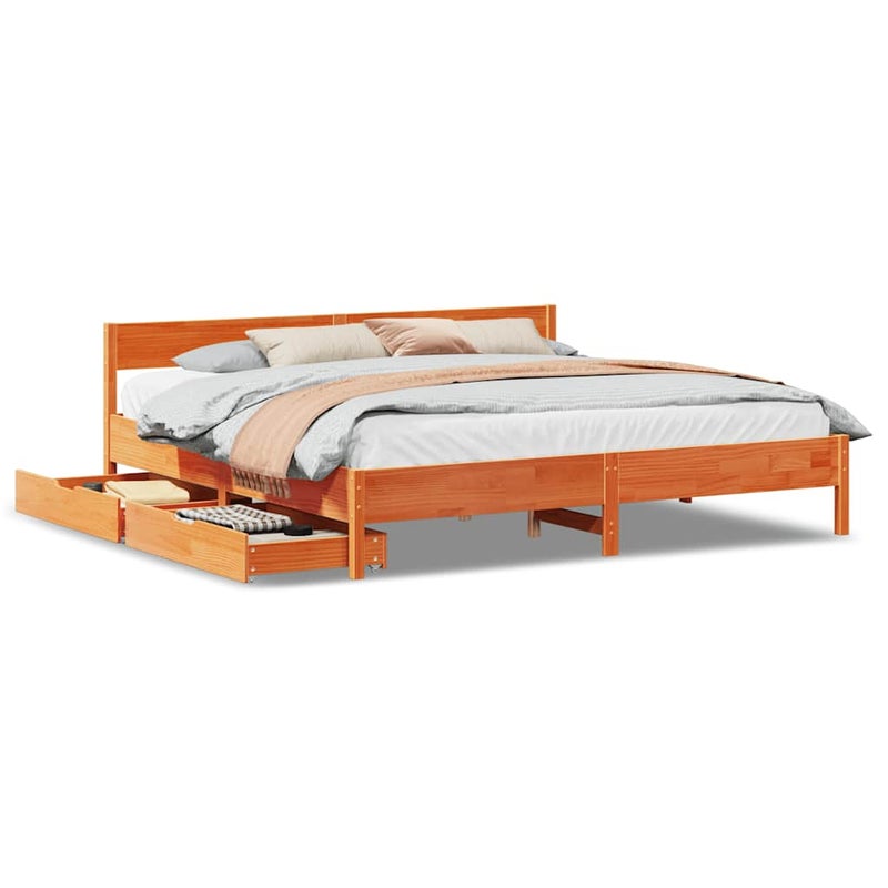 Łóżko Drewniane Rama Łóżka Sofa Brązowe Do Sypialni Pokoju 160x200 cm