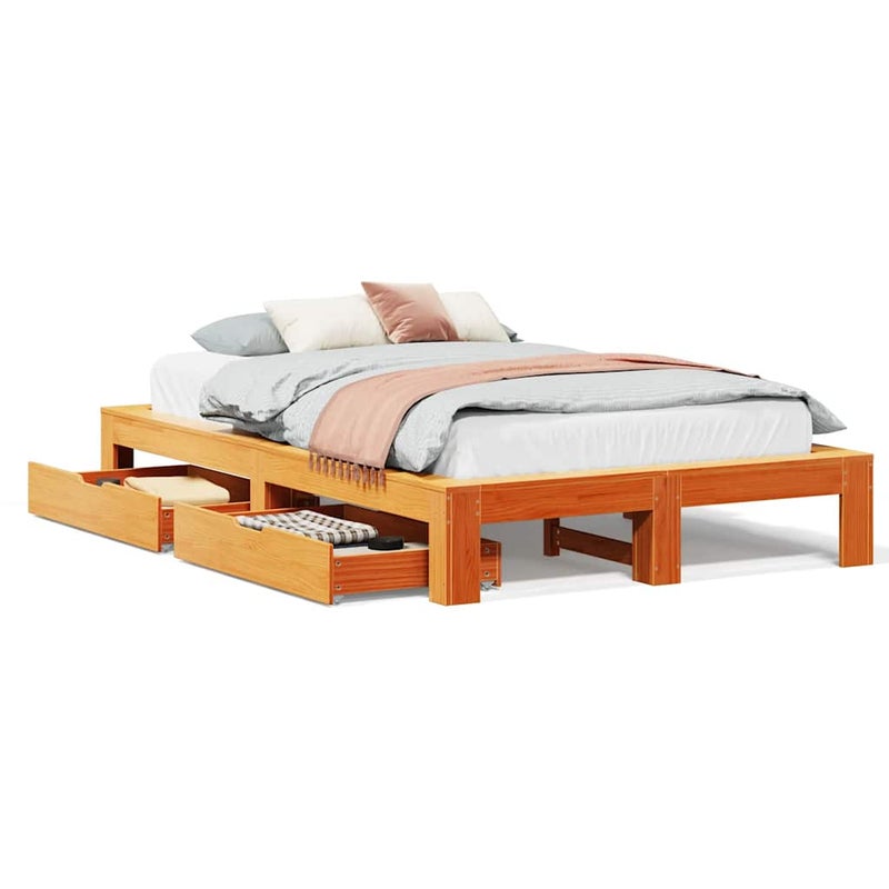 Łóżko Drewniane Rama Łóżka Sofa Brązowe Do Sypialni Pokoju 120x200 cm