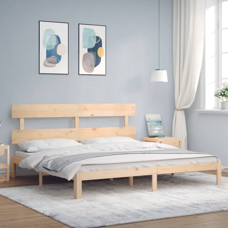 Łóżko Drewniane Brązowe Rama Łóżka Stelaż Do Pokoju Sypialni 200x200 cm