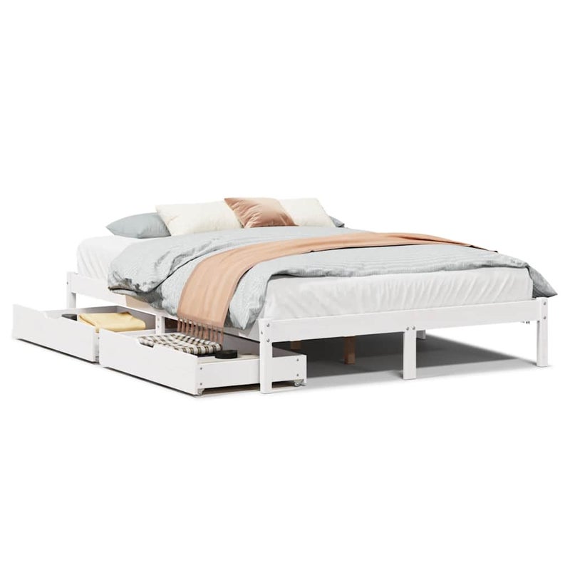 Łóżko Drewniane Rama Łóżka Sofa Biała Do Sypialni Pokoju 135x190 cm