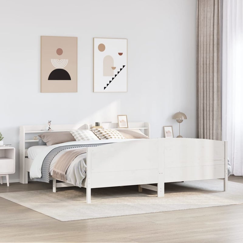 Łóżko Drewniane Białe Rama Łóżka Ze Stelażem Drewniana Łóżko Do Sypialni Pokoju 200x200 cm