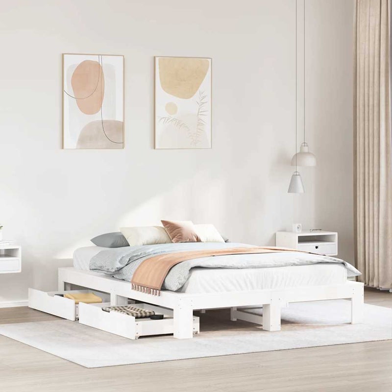 Łóżko drewniane rama łóżka sofa biała do sypialni pokoju 160x200 cm