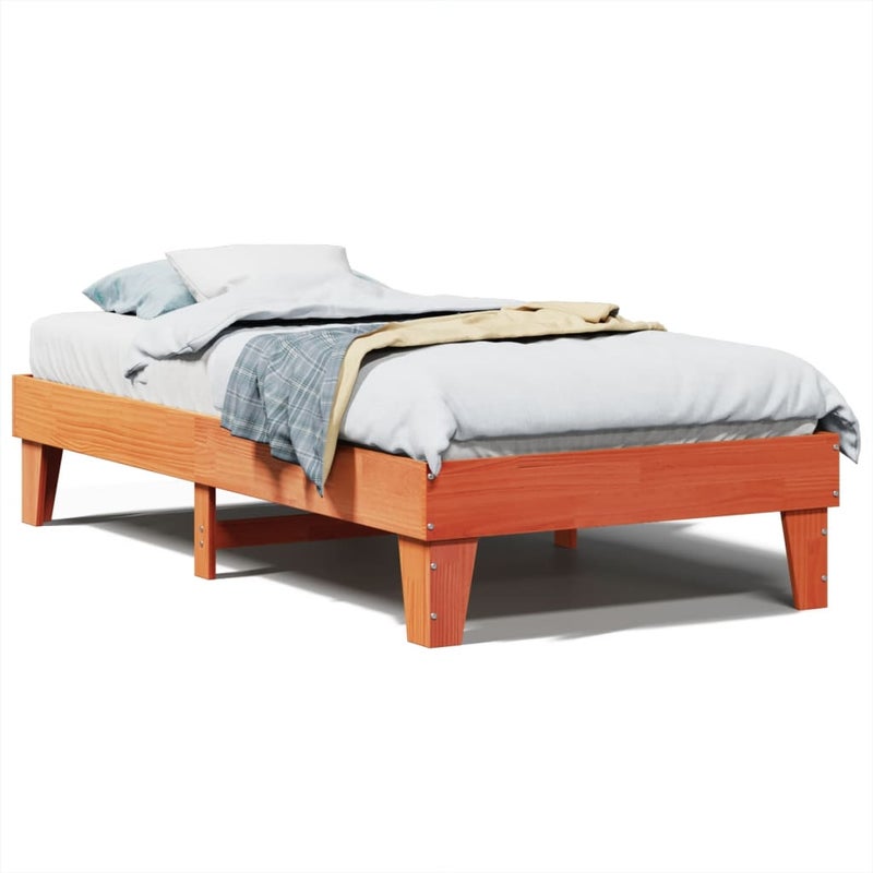 Łóżko Drewniane Rama Łóżka Sofa Brązowe Do Sypialni Pokoju 75x190 cm
