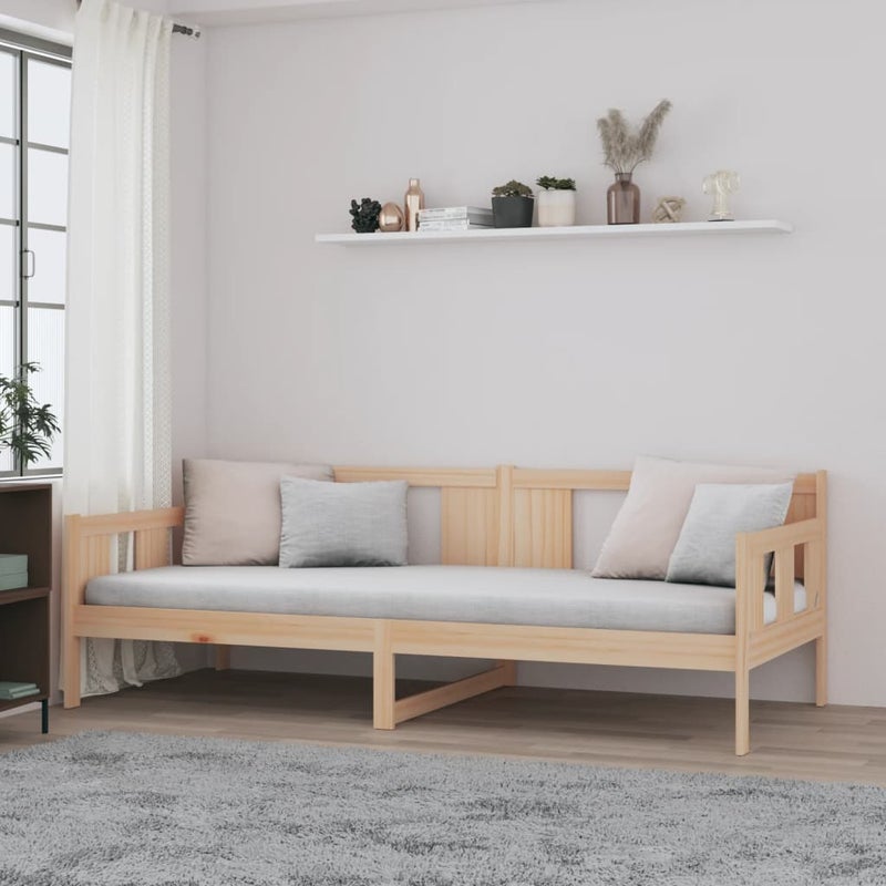 Łóżko Dzienne Drewniane Brązowe Rama Łóżka Ze Stelażem Sofa 90x200 cm