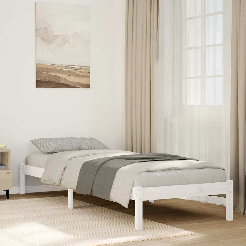 Dłuższe łóżko bez materaca, 100x210 cm, lite drewno sosnowe