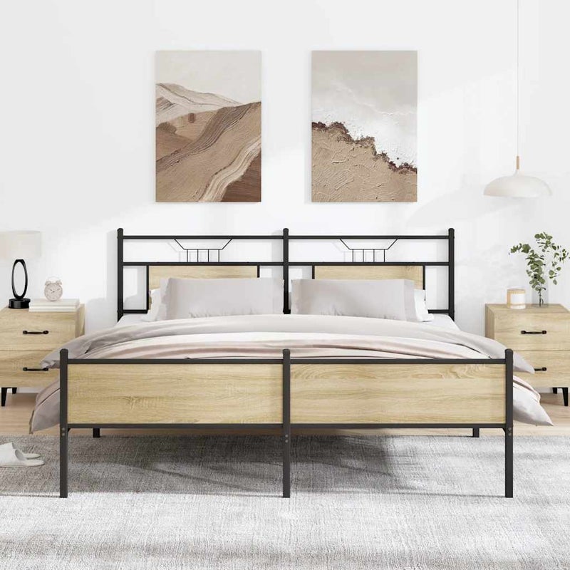 Łóżko Metalowe Rama Łóżka Ze Stelażem Do Pokoju Sypialni 180x200 cm