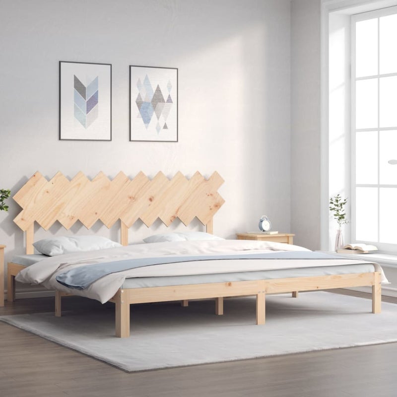 Łóżko Drewniane Brązowe Rama Łóżka Stelaż Do Pokoju Sypialni 200x200 cm
