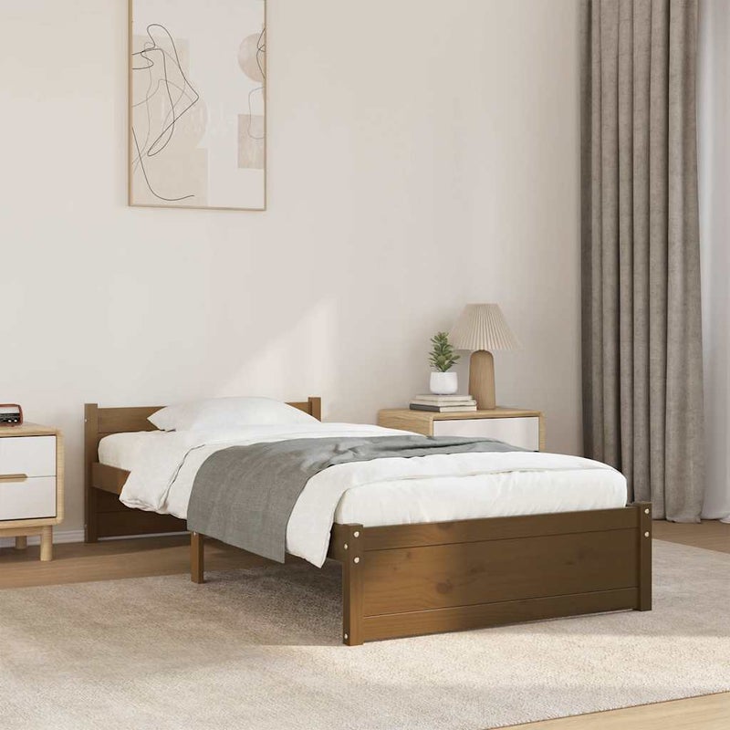 Łóżko Drewniane Rama Łóżka Sofa Brązowe Do Sypialni Pokoju 75x190 cm