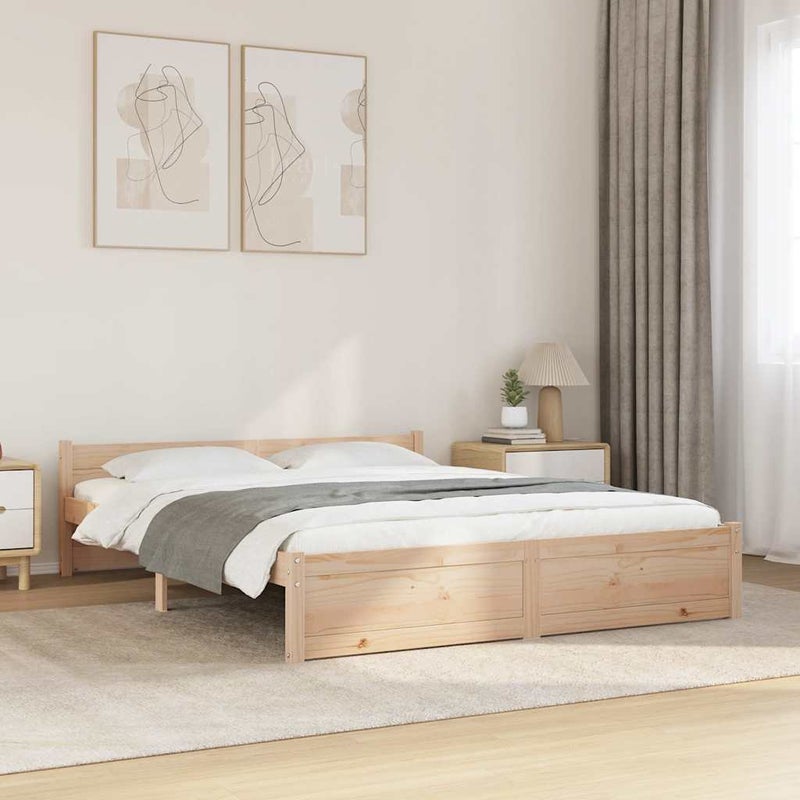 Łóżko Drewniane Rama Łóżka Sofa Brązowe Do Sypialni Pokoju 150x200 cm