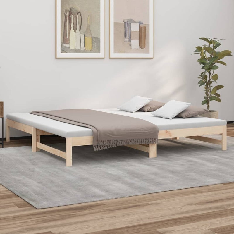 Łóżko rozsuwane 2x(80x200) cm lite drewno sosnowe