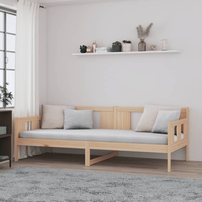 Łóżko Dzienne Drewniane Brązowe Rama Łóżka Ze Stelażem Sofa 80x200 cm