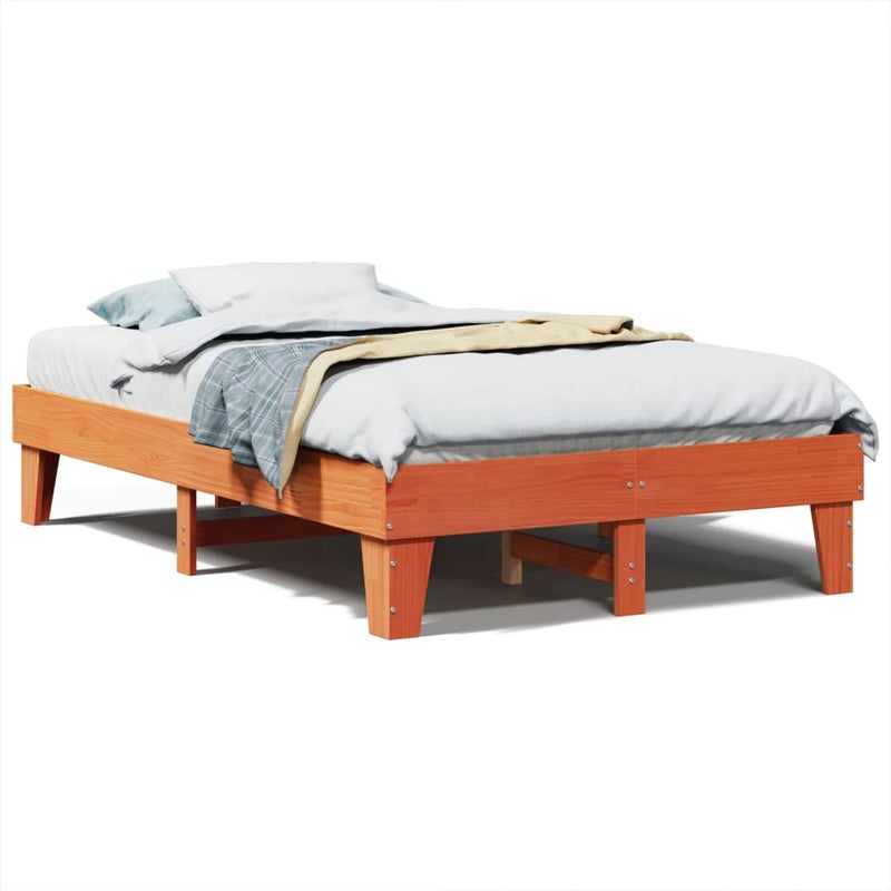 Łóżko Drewniane Rama Łóżka Sofa Brązowe Do Sypialni Pokoju 135x190 cm