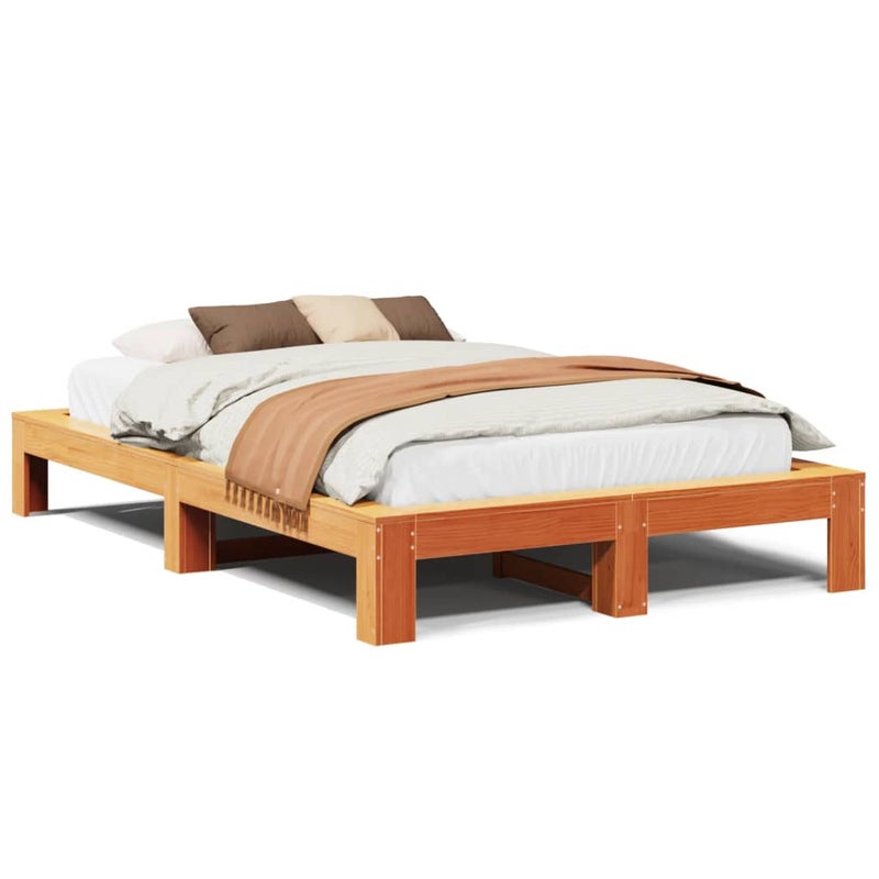 Łóżko Drewniane Rama Łóżka Sofa Brązowe Do Sypialni Pokoju 120x190 cm