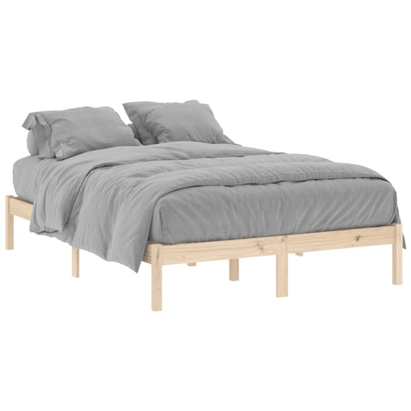 Łóżko Drewniane Rama Łóżka Sofa Brązowe Do Sypialni Pokoju 137x190 cm