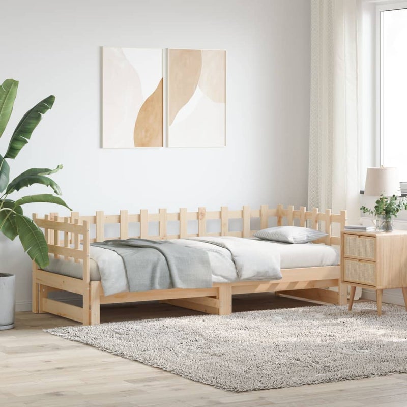 Łóżko rozsuwane 2x(80x200) cm lite drewno sosnowe