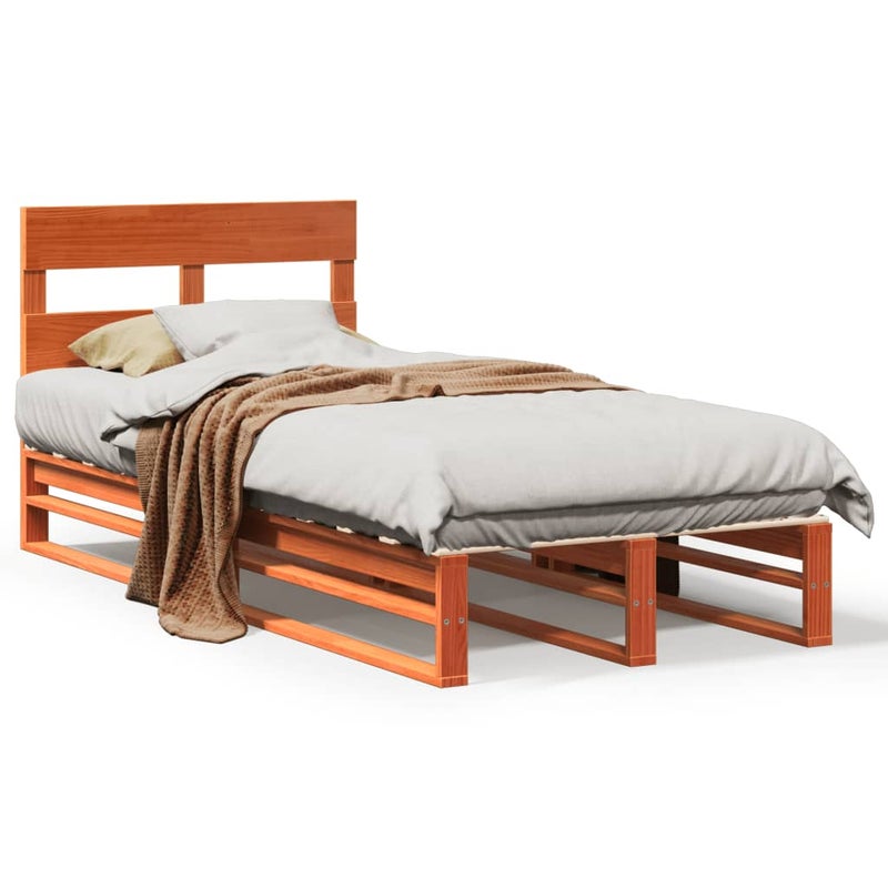 Łóżko Drewniane Rama Łóżka Sofa Brązowe Do Sypialni Pokoju 90x200 cm