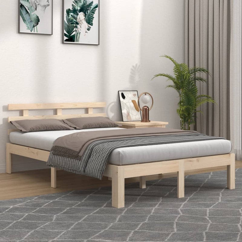 Łóżko Drewniane Rama Łóżka Sofa Brązowe Do Sypialni Pokoju 140x200 cm