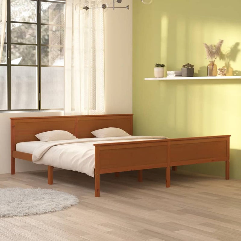 Łóżko Drewniane Rama Łóżka Sofa Brązowe Do Sypialni Pokoju 200 x 200 cm
