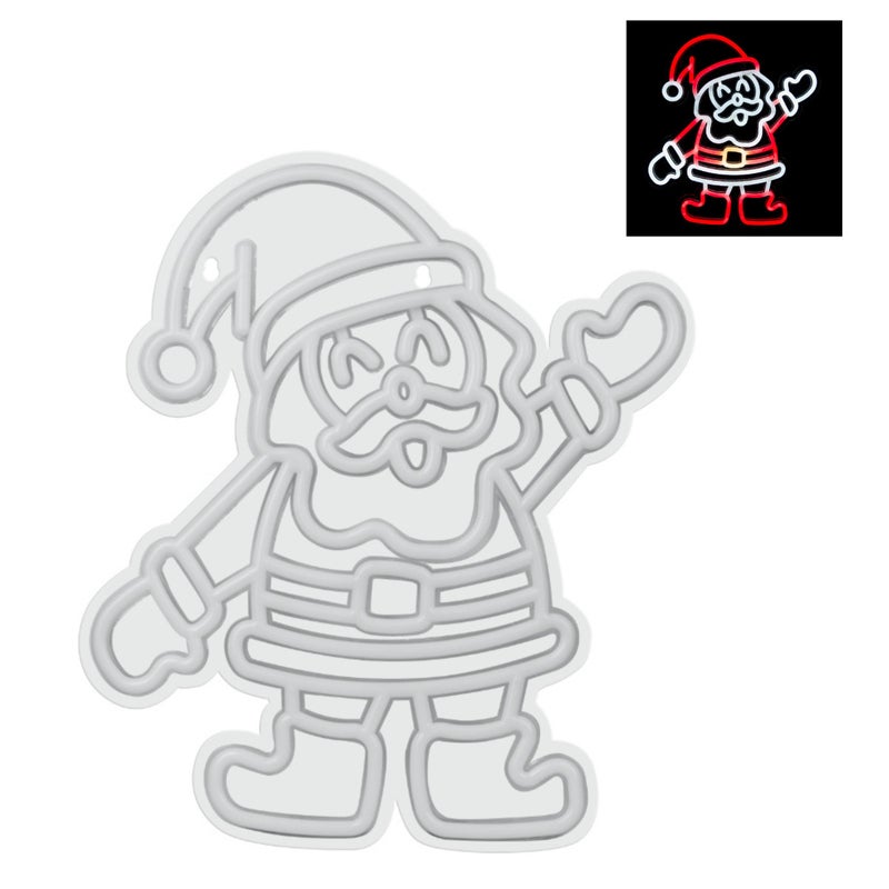 Kinkiet neonowy LED Mikołaj Neon czarwono-biały 1W kolorowa lm tworzywo sztuczne wym:43,5x40x2cm IP20 DPM