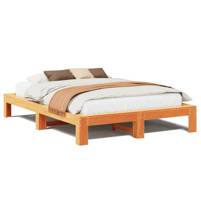 Łóżko Drewniane Rama Łóżka Sofa Brązowe Do Sypialni Pokoju 140x200 cm