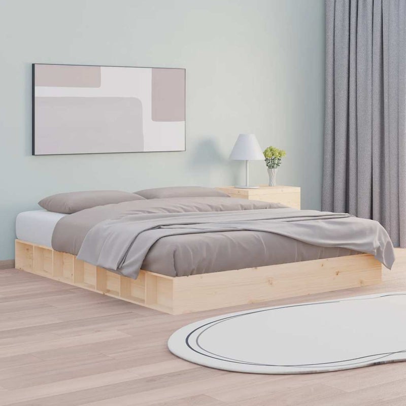 Łóżko Drewniane Rama Łóżka Sofa Brązowe Do Sypialni Pokoju 150x200 cm