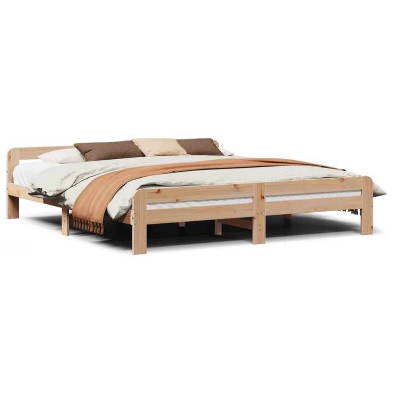 Łóżko Drewniane Rama Łóżka Sofa Brązowe Do Sypialni Pokoju 200x200 cm