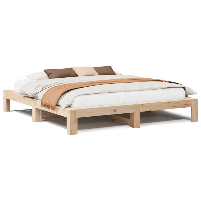 Łóżko Drewniane Rama Łóżka Sofa Brązowe Do Sypialni Pokoju 200x200 cm