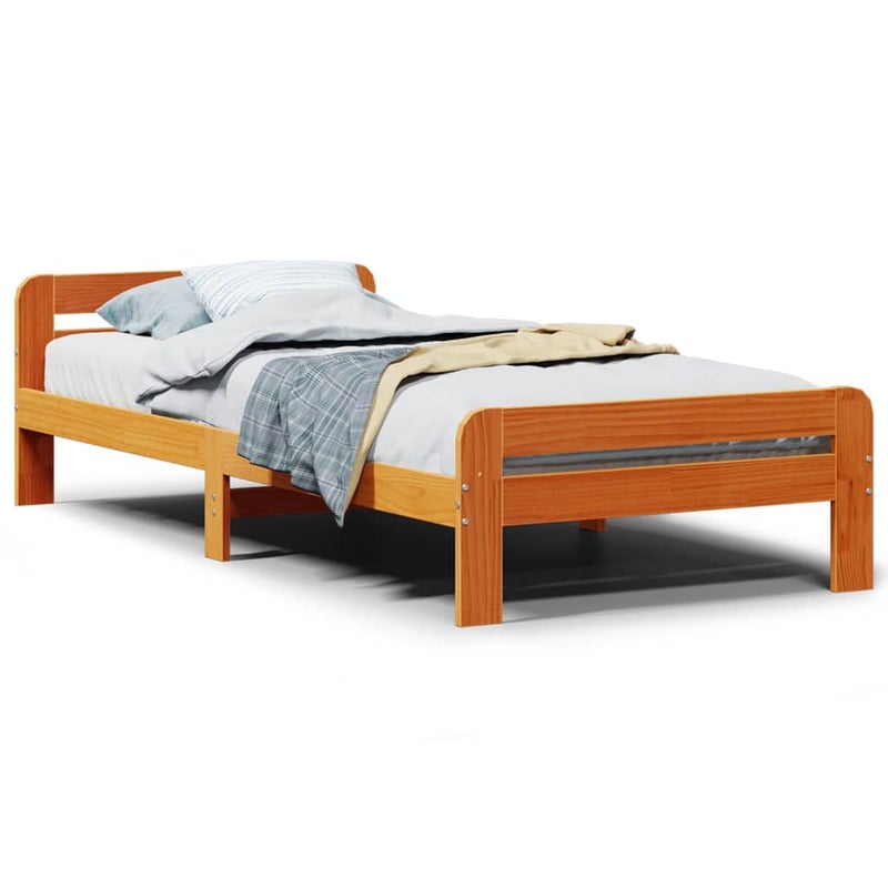 Łóżko Drewniane Rama Łóżka Sofa Brązowe Do Sypialni Pokoju 75x190 cm