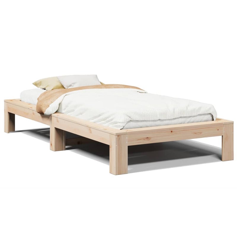 Łóżko Drewniane Rama Łóżka Sofa Brązowe Do Sypialni Pokoju 90x190 cm