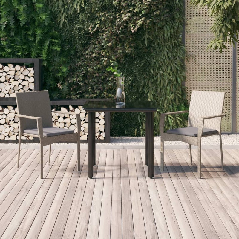 Zestaw Mebli Ogrodowych Szary Technorattan Komplet Wypoczynkowy Na Ogród Taras Balkon Do Restauracji