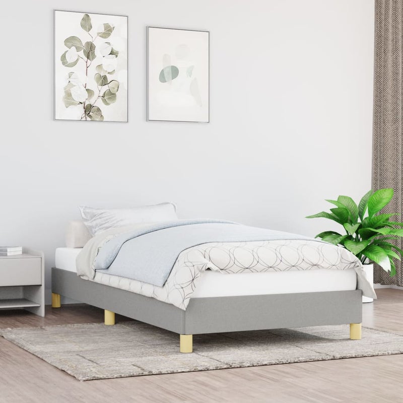 Łóżko tapicerowane rama łóżka ze stelażem szara do sypialni 80x200 cm