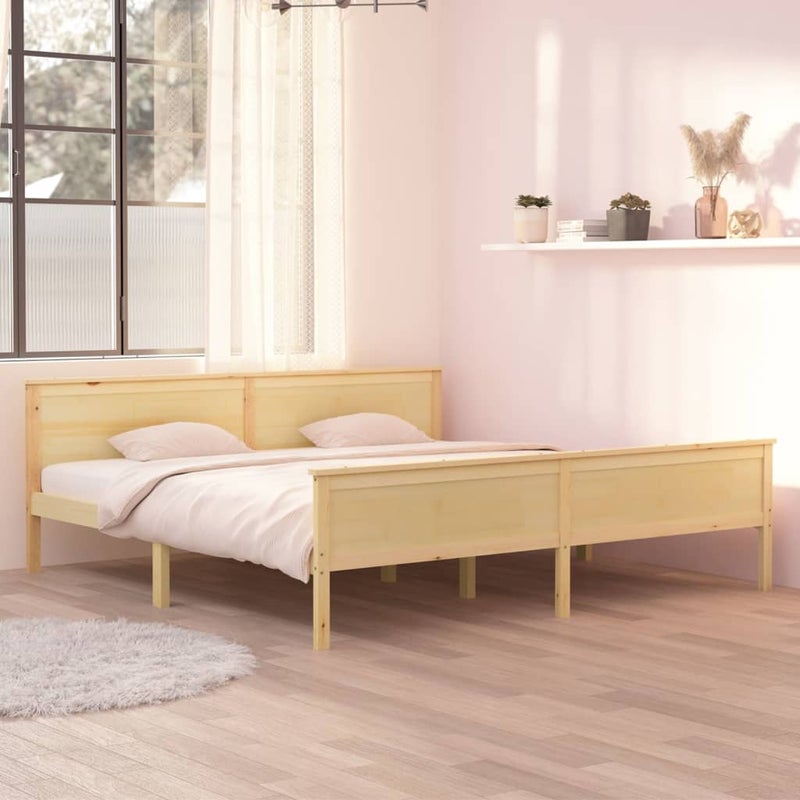Łóżko Drewniane Rama Łóżka Sofa Brązowe Do Sypialni Pokoju 200 x 200 cm