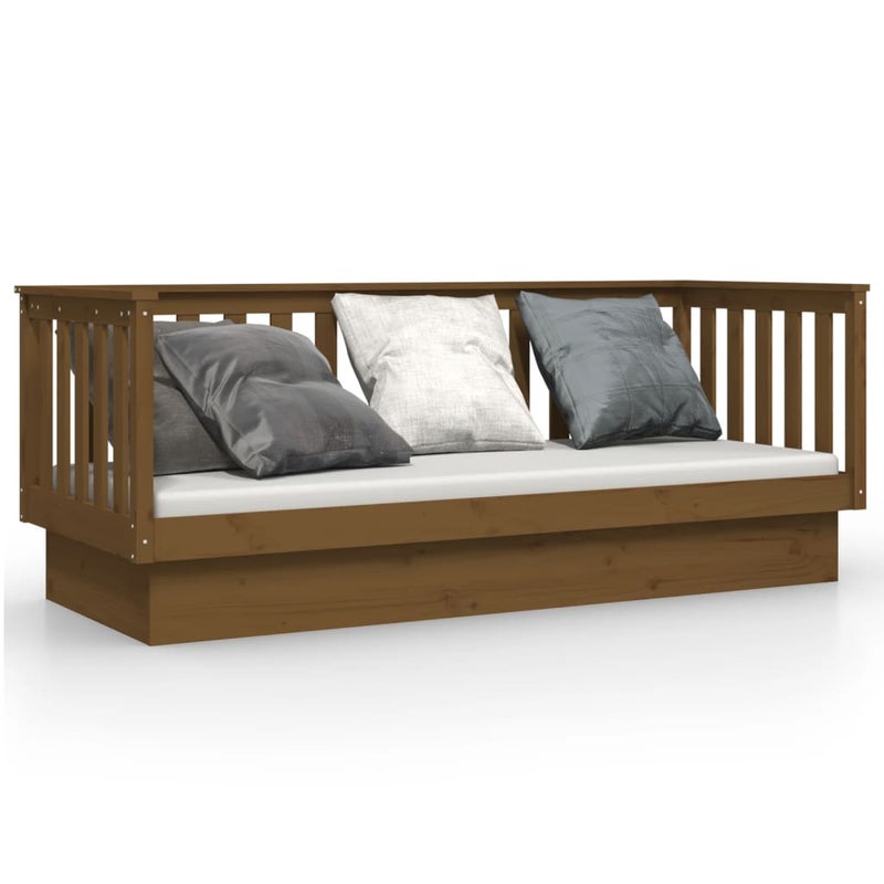 Łóżko Dzienne Drewniane Brązowe Rama Łóżka Ze Stelażem Sofa 75x190 cm