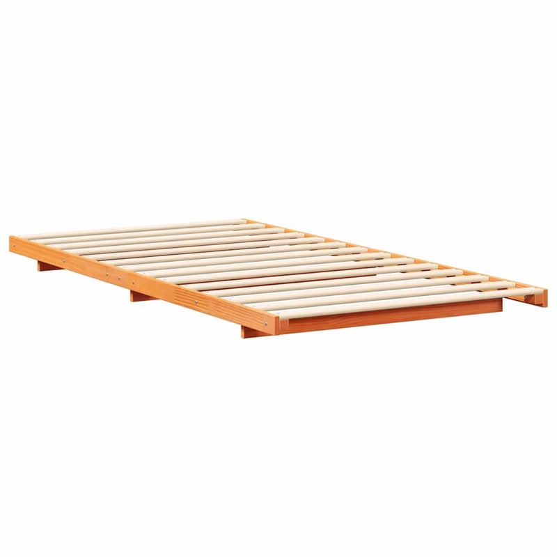 Łóżko Drewniane Brązowe Rama Łóżka Stelaż Do Pokoju Sypialni 80 x 210 cm