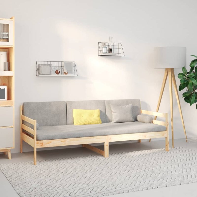 Łóżko Dzienne Drewniane Brązowe Rama Łóżka Ze Stelażem Sofa 90x190 cm
